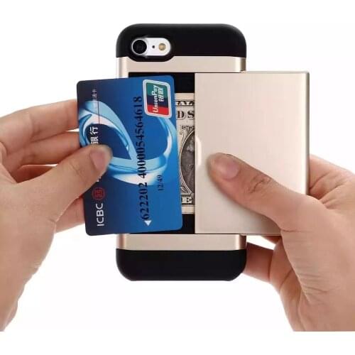 Card holder Case for iPhone 7 Ultra-thin Anti-knock Luxury Phone Back Cover for iPhone 7 plus SE 6S 6Plus 5s Shockproof Armor