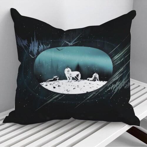 Arctic Wolves at Night Throw Pillows Cushion Cover On Sofa Home Decor 45*45cm 40*40cm Gift Pillowcase Cojines Dropshipping