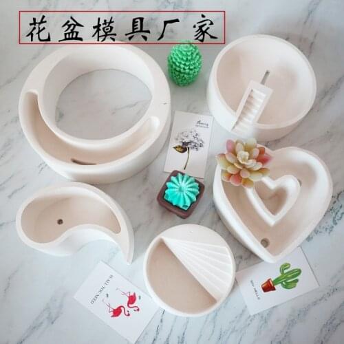 Cement flower pot mould fleshy concrete flower pot silicone mold DIY homemade Potted plant container garden pot Moulds
