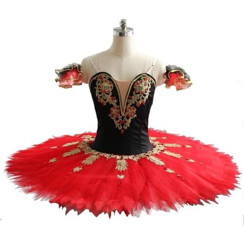 Harlequinade Professional Ballet Tutu Costume Pancake Performance Tutu Adult Classical Ballet Tutu Dress for Women red