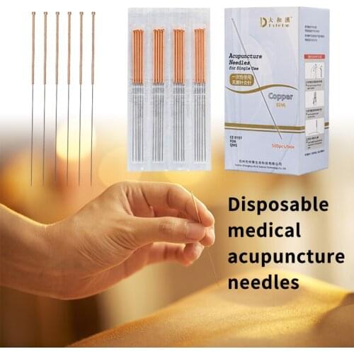 500 Pcs Copper Handle Acupuncture Needle with Tube ALL Size Acupuncture Disposable Sterile Beauty 1 BOX Massage Sterilze Needle