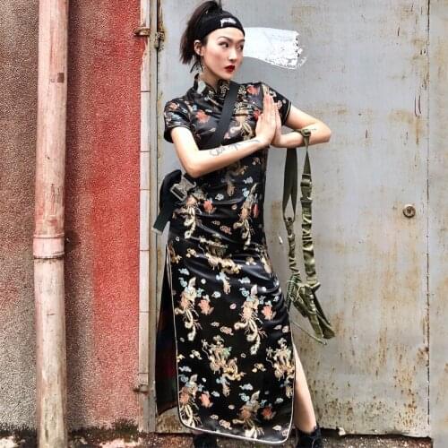 Dragon Chinese Dress Embroidery Cheongsam Oriental Chinese Style Costume Evening Party Dresses Modern Vintage Qipao JL1245