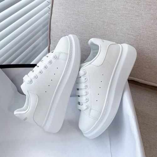 Classical White Skate Shoes for Women Fashion Platform Sneaker Low Top Breathable Leather Shoes Female Footwear Deportivas Mujer