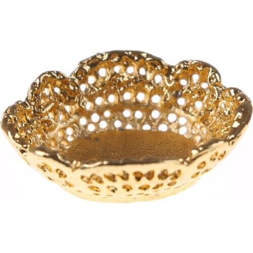 1/12 Dollhouse Miniature Accessories Mini Metal Fruit Tray Simulation Furniture Plate Model Toys for Doll House Decoration