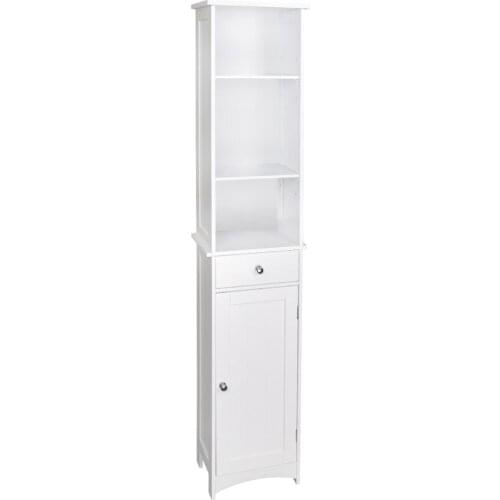 1PC 33x23x165cm White Freestanding Bathroom Cabinet with Drawer Storage Organizer Dresser Bathroom Shelves Organization