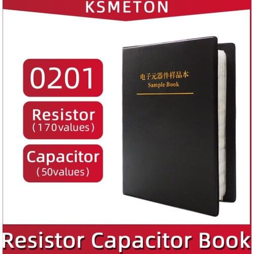 0201 Chip Resistor Capacitor Mixed Book Resistor(0Ω-10MΩ)Capacitor(0.5pf-220nf)SMD SMT Assortment Kit Sample Book