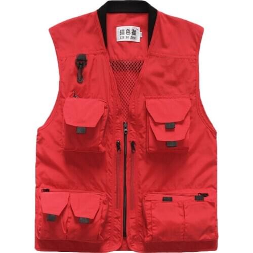Summer Mens Vest Spring New Mesh Multi-pockets Military Vest Fishing Tooling Vests for Men Outdoor vest Plus Size S-3XL