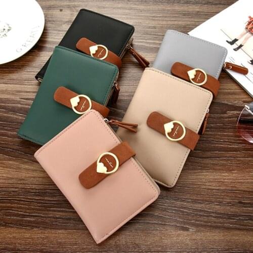 Fashion Women Small Wallets Brand Female Leather Purse Ladies Card Bag 2021 Clutch Girl Mini Purse Money Clip Wallet For Gilrs