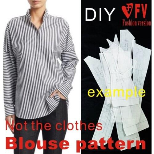New style female soil falling shoulder shirt pattern clothing cutting drawing BCY-80