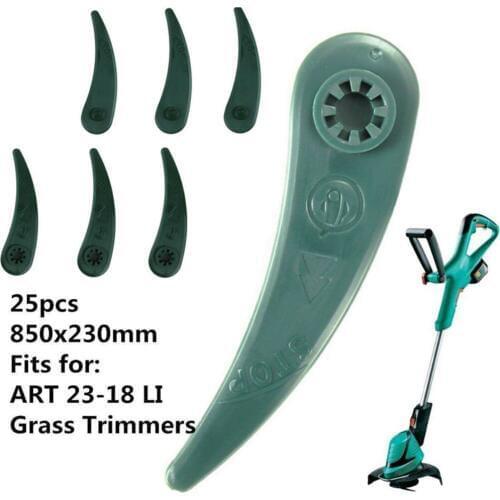 25pcs Plastic Blades For Bosch Art 23-18 Li/26-18li Grass Strimmer Trimmer Plastic Garden Accessories Lawn Mower Plastic Blade