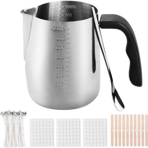 212PCS Complete Candle Making Supplies Kit Includes Melting Pot Spoon Wicks Stickers Centering Devices for Beginners