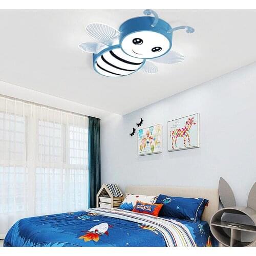 Modern Cute Bee Ceiling Chandelier For Childrens Bedroom Baby Room LED Ceiling Lamp Indoor Lighting Fixtures Home Decor Lamps