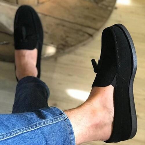 Spring Summer Men 'S Loafers Black Shoes 2021 Summer Fashion New Season Chic Design Suede High Quality Casual Classic