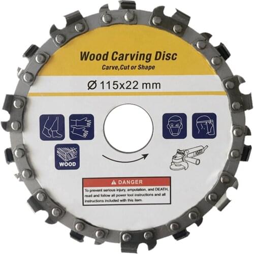 115mm 14 Tooth Stainless Steel Grinding Machine Woodworking Disc Grooving Machine Chains Disc Wood Carving Cutting Shaping Disc