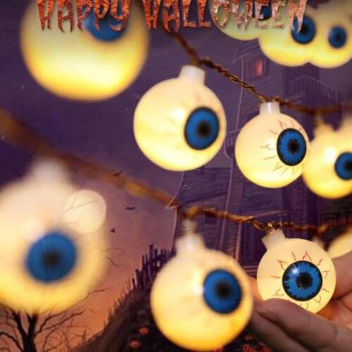 2M 10 LED Light Halloween String Lights Home Garden Party Bar Fairy Lamp Outdoor Indoor Halloween Decoration Eyeball LED Light