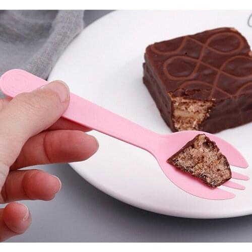 Mini Cake Fork Individual Packaging Frosted Fork Disposable Cake Spoon Catering Dessert Ice Cream Fruit Party Fork