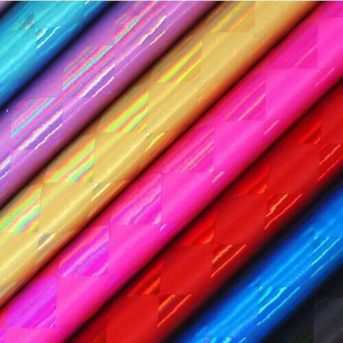 10 yards roll New PU Leather Fabric 0.7mm thickness Symphony Laser Diamond Embossed Leather holographic Handbag schoolbag fabric