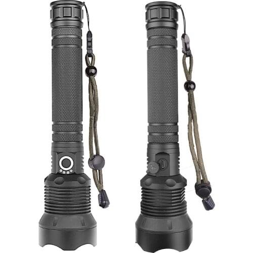 120000 LM Powerful LED Flashlight XHP70.2 Zoom Rechargeable Torch USB Lantern Hunting Lamp Self Defense Use 18650 26650 Battery