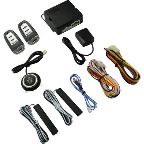 12v One start stop button with Vibration Sensor vehicle Keyless Entry Engine Start car Alarm System Push Button 12V autostart