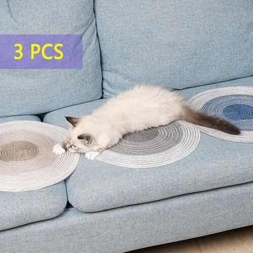 3pcs Large Grinding Mat Ramie Scratch Bite resistant Board Claw Care Scratcher Paw Pad Pet Kitten Scratching mat stuff for cats