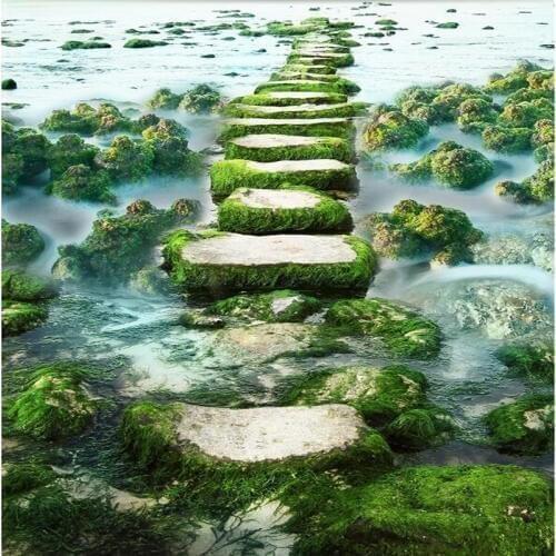 Beibehang bathroom Custom 3D floor mural wal lpaper wear non-slip waterproof thickened self-adhesive PVC floor painting color