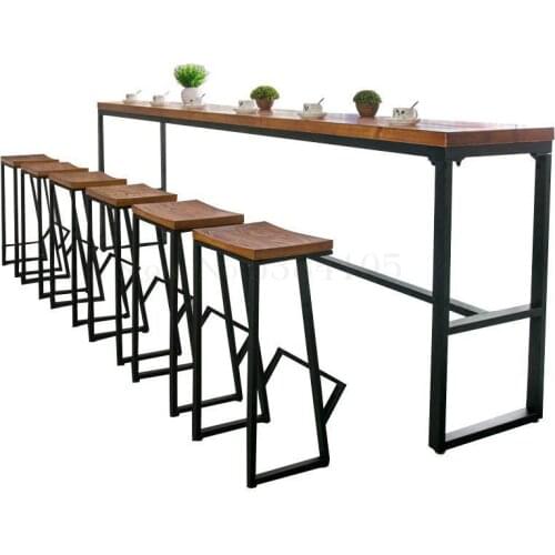 Tieyi American Solid Wood Bar Table Against The Wall Bar Bar Chair Family Long Table Bar High Foot Table Coffee Bar Table