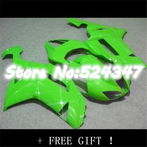 B 2007 2008 ZX 6 R Body Kit Fairing all brilliant green pure green for Kawasaki Ninja zx-6r 07 ZX 6R 08 ABS Plastic Bodywork Set
