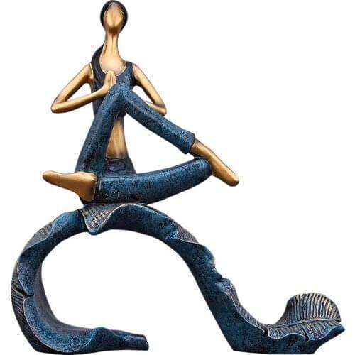 YOGA GIRL FIGURINE GIRLS DREAM MODERN GIRL YOGA FIGURE ART SCULPTURE DOLLS RESIN CRAFTS HOME DECORATION R1457