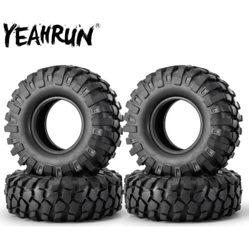 YEAHRUN 1/4Pcs Wear-resisting 96mm/108mm 1.9 inch Wheel Rim Rubber Tires for Axial SCX10 CC01 1/10 RC Rock Crawler Car Parts