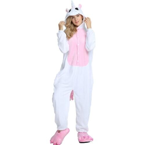 Animal Onesie Plus Size Unicorn Stitch Adults Women Men Pajamas Sleep Overall Flannel Jumpsuit Anime Cosplay Costumes