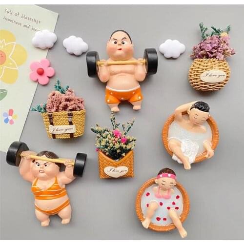 Fridge Magnet Artificial Flower with Linen Bag Fake Flowers with Magnet Fridge Magnetic Stickers Simulation Flower Home Decor