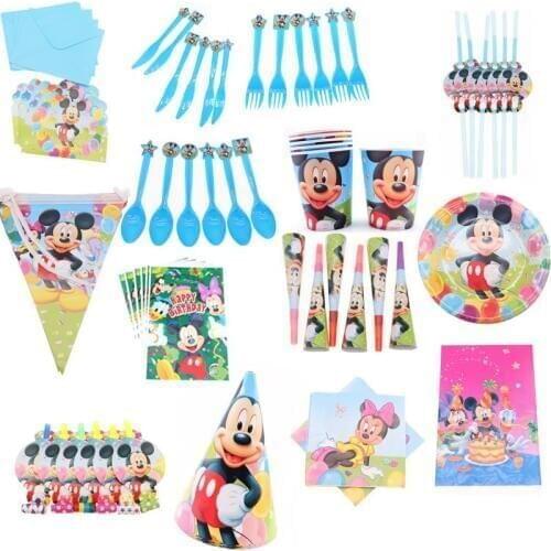 Mickey Mouse Kids Birthday Cartoon Theme Tableware Party Supplies Festival Decoration Favors For Boys And Girls Baby Shower Hot