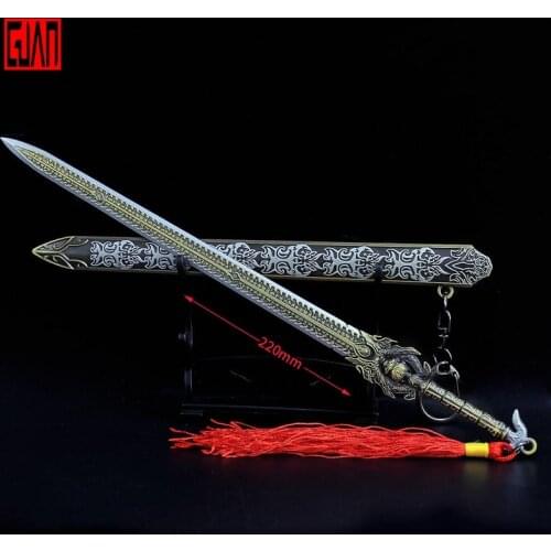 Alloy Weapon Model Fu Yaolu Animation Peripheral Li Jinglong Wisdom Sword Metal Model Decoration Toy Keychain Pendant