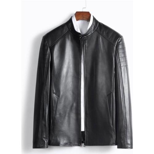 2021 Casual Genuine Leather Sheepskin Clothes Men Autumn Natural Sheepskin Leather Jacket Good Quality Real Leather Coat