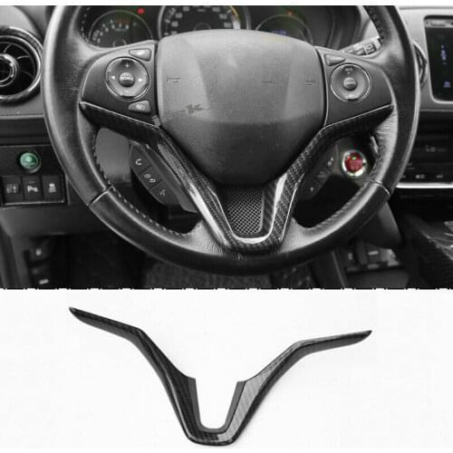 For Honda HR-V Vezel 2014 2015 2016 2017 2018 carbon fiber Steering Wheel Panel Insert Trim Cover