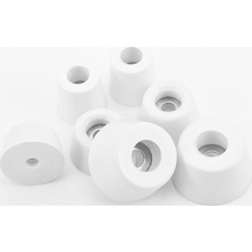 O/D 13mm To 50mm White Rubber Machine Foot Pad Feet With Steel Washer Non-slip Furniture Table Conical Protector