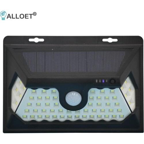 300LM 58LED Solar Motion Sensor Wall Light Energy Saving Waterproof Durable 3 Mode Outdoor Garden Fence Stair Lamp