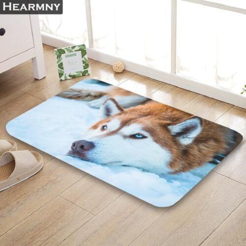 New Siberian Husky Dog Door Mat High Quality Print Carpets Anti-slip Floor Mat Outdoor Rugs Animal Front Door Mats 40x60 50x80cm