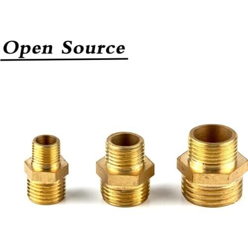 1/8" 1/4" 3/8" 1/2" 3/4" 1" Pneumatic / Water Heating Brass Pipe Fittings Reduced Male Thread Butt Joint Water Oil Gas Adapter
