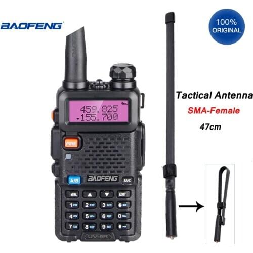 Baofeng UV-5R Walkie Talkie Professional Add Foldable Antenna 8-10KM hf Transceiver 5W VHF UHF Portable UV5R CB 2 Way Ham Radio