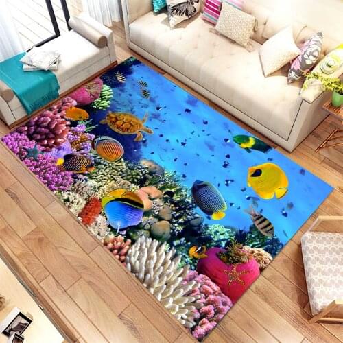 Aquarium 8 Pattern Non Slip Area Carpet, Modern Rug, Corridor Carpet, 3d Print Carpet, Kids Room Rugs,Arts Rug