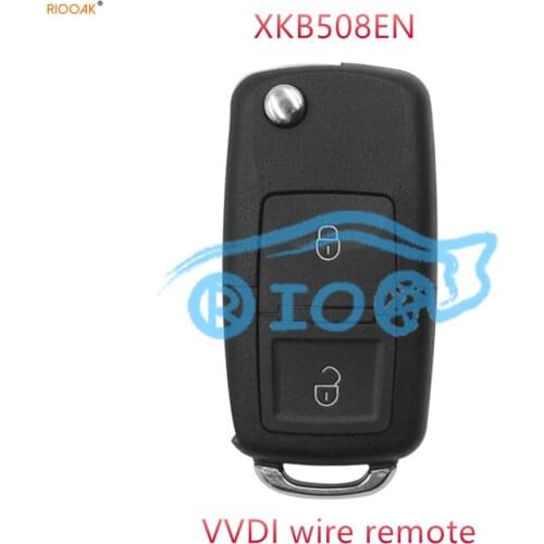 RIOOAK 2pcs/lot Xhorse XKB508EN Wire Universal Remote Key B5 Style 2 Buttons for VVDI MINI Key Tool, VVDI2(English Version)K518