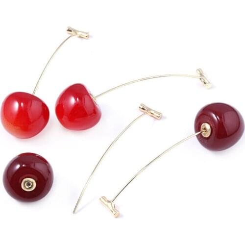 Hot Sale JoJos Bizarre Adventure Cosplay Earrings Kakyoin Noriaki Cherry Drop Earrings for Women Men Ear Clip Jewelry Gift
