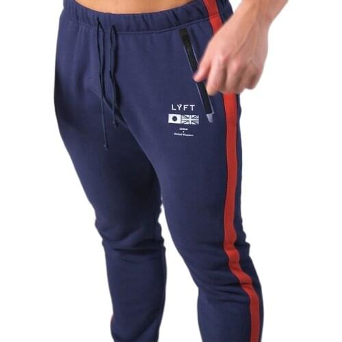 Men Jogger Pants Fitness Bodybuilding Gyms Long Pants Autumn Side Stripe Casual Fashion Men Sweatpants Trousers 2021