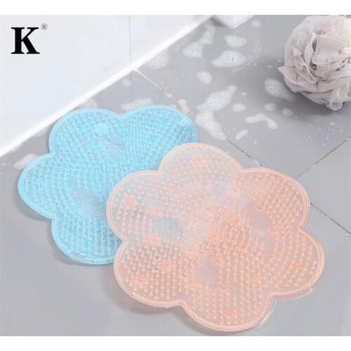 2color Silicone Bath Foot Massage Pad Mat Shower Back Massage Cushion Brush Suction Cup Bathroom Non-slip Bath Mat Anti Skid Pad