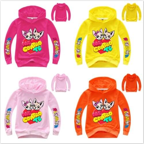 Hoodie Sweatshirt Girl ME CONTRO TE Print Cartoon Hooded Coat Boys Tshirts Children Outwear Baby Kids Clothes Outfit 2 to15years