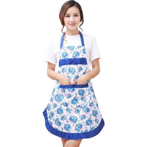 6 color Waterproof Kitchen Aprons for Woman Micro Fiber Peach Sleeveless Pockets Cooking Work oil-proof Fashion Ladies Aprons
