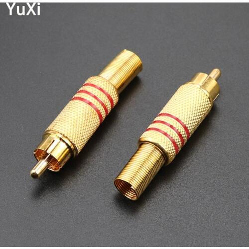 YuXi RCA Male Connector plug Connectors Gold color for Audio Cable Plug Adapter Video CCTV cameras DVD AV Plug Accessories