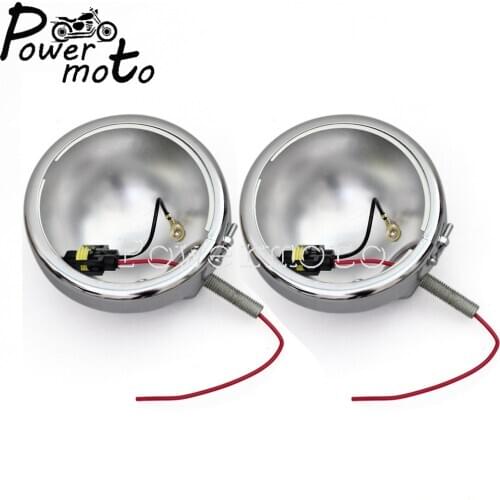 1 Pair Sliver LED Motorcycles 4.5" Spotlight Cover Bottom Mount Auxiliary Light Shell Light Beam Housing Searchlight Lamp Cover