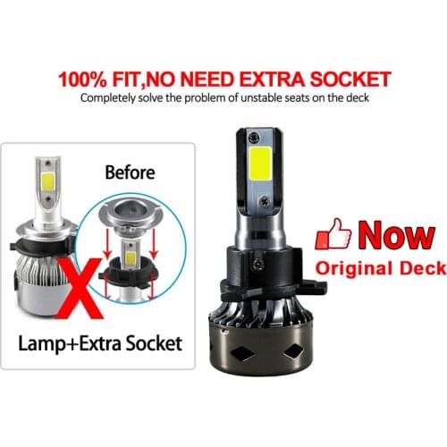 Hlxg 2Pcs 12V H7 Led canbus no error led Headlight 10000LM 72W h7car led light for Special cars with L02-W additional adapter